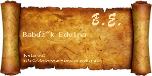 Babák Edvina névjegykártya